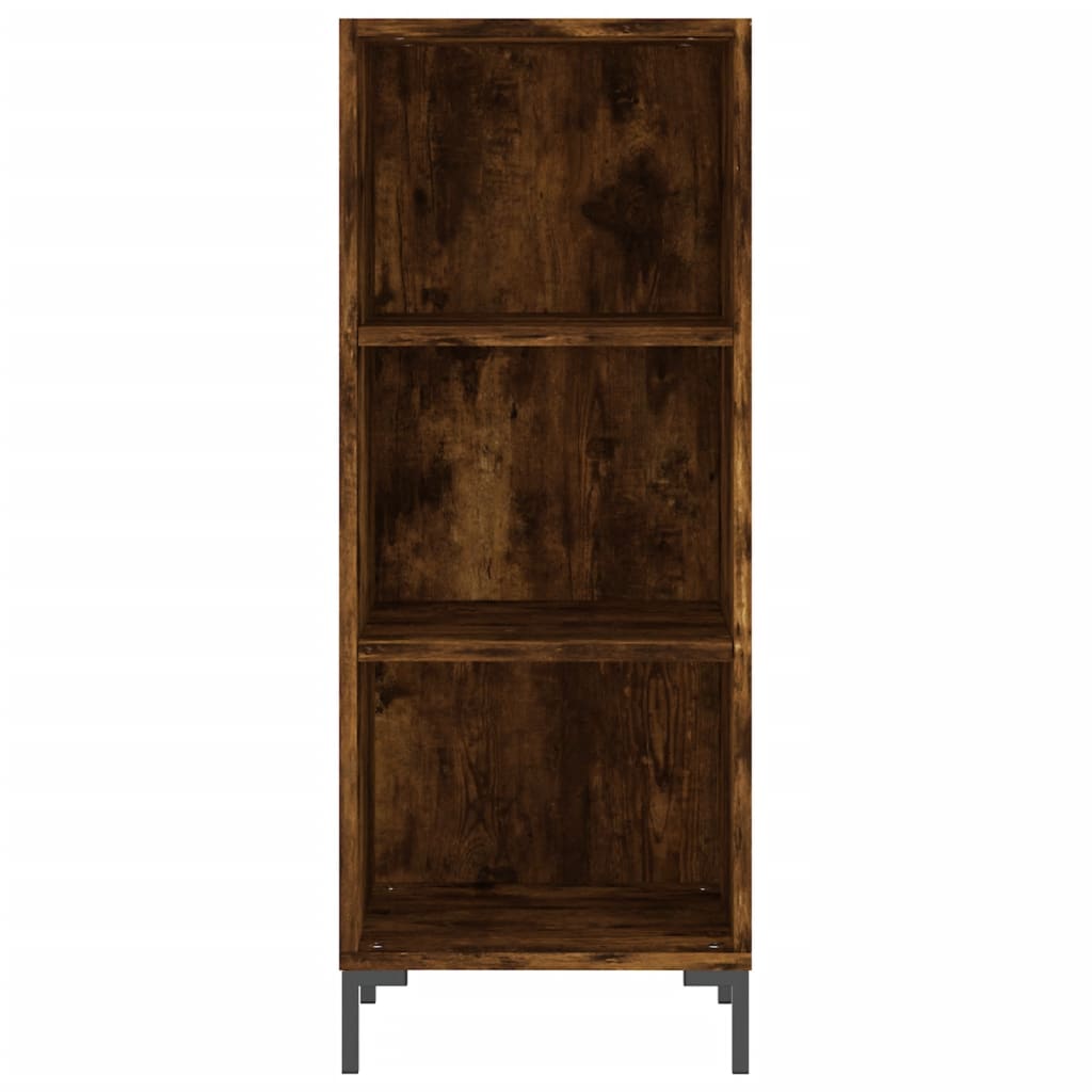 skab 34,5x34x180 cm konstrueret træ røget egetræ