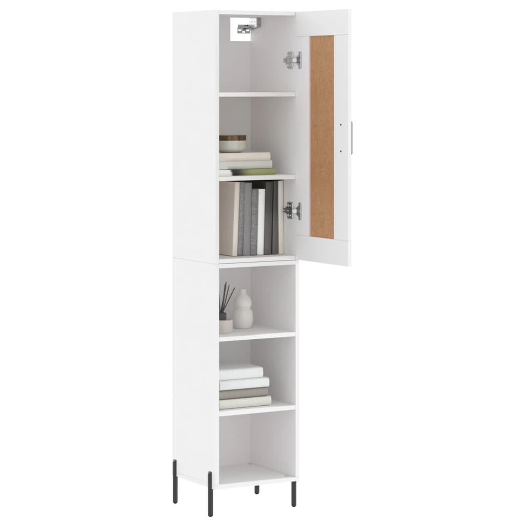 skab 34,5x34x180 cm konstrueret træ hvid