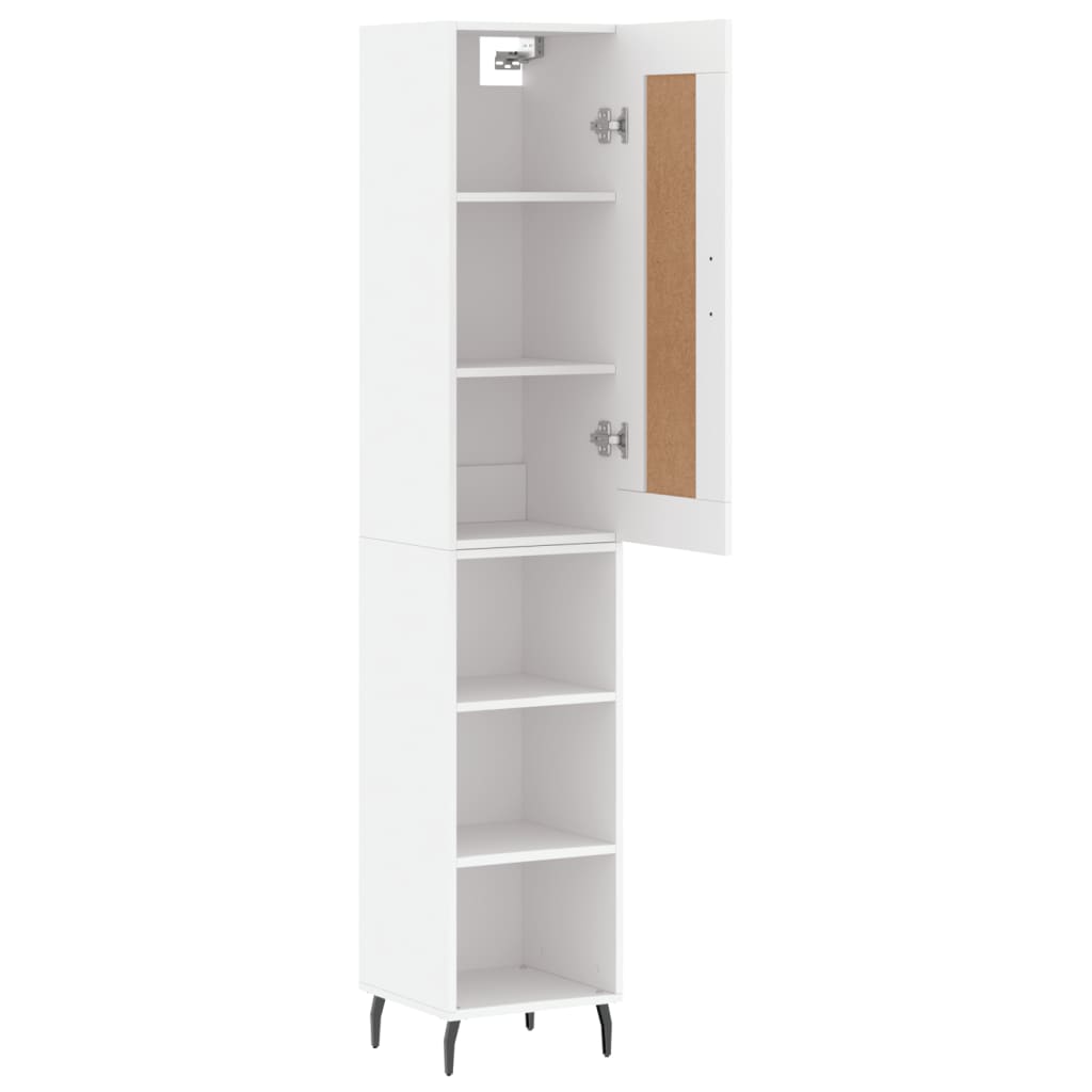 skab 34,5x34x180 cm konstrueret træ hvid