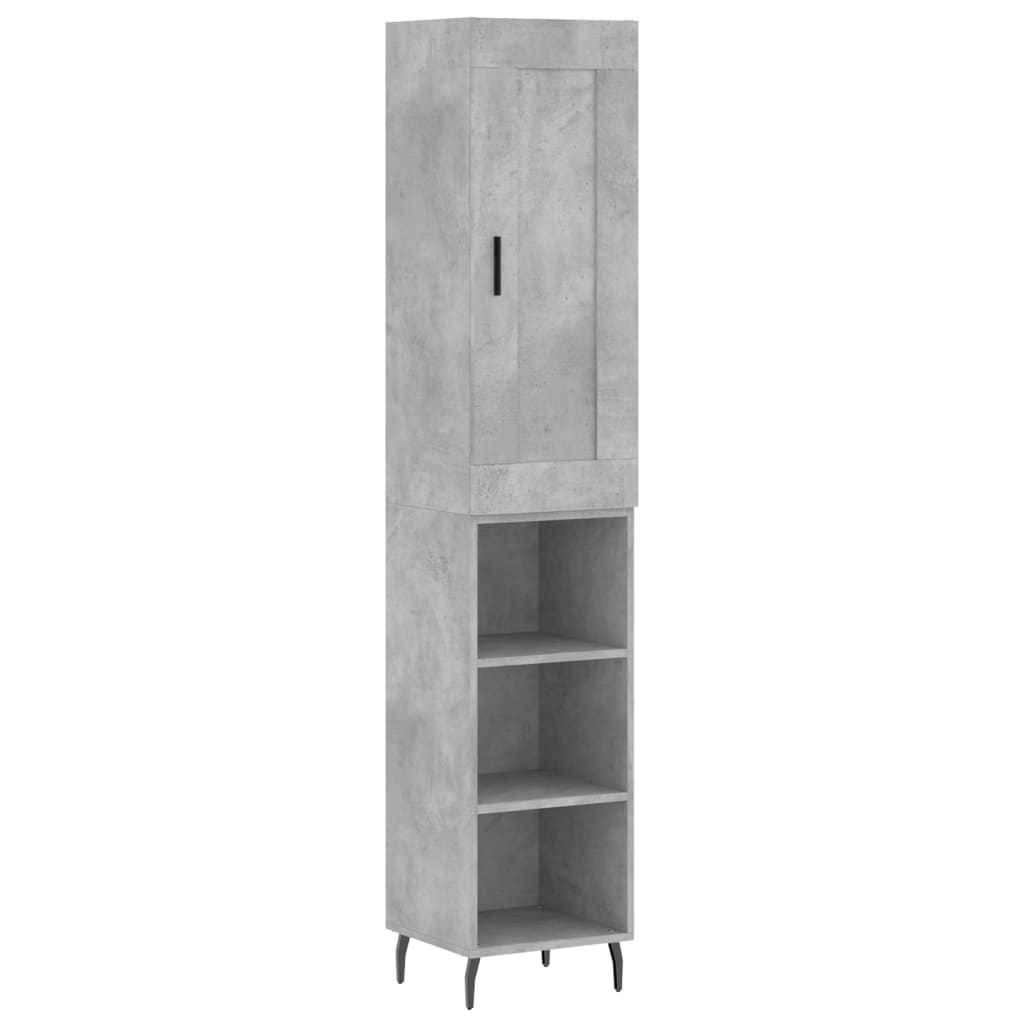 skab 34,5x34x180 cm konstrueret træ betongrå