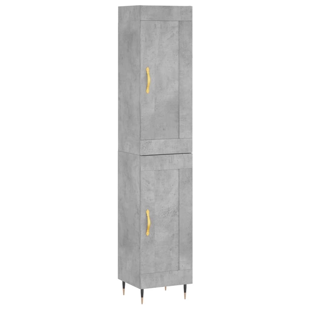 skab 34,5x34x180 cm konstrueret træ betongrå