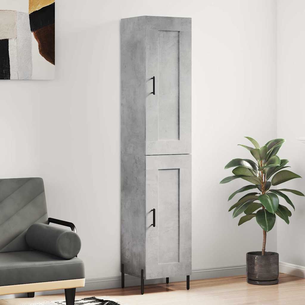 skab 34,5x34x180 cm konstrueret træ betongrå