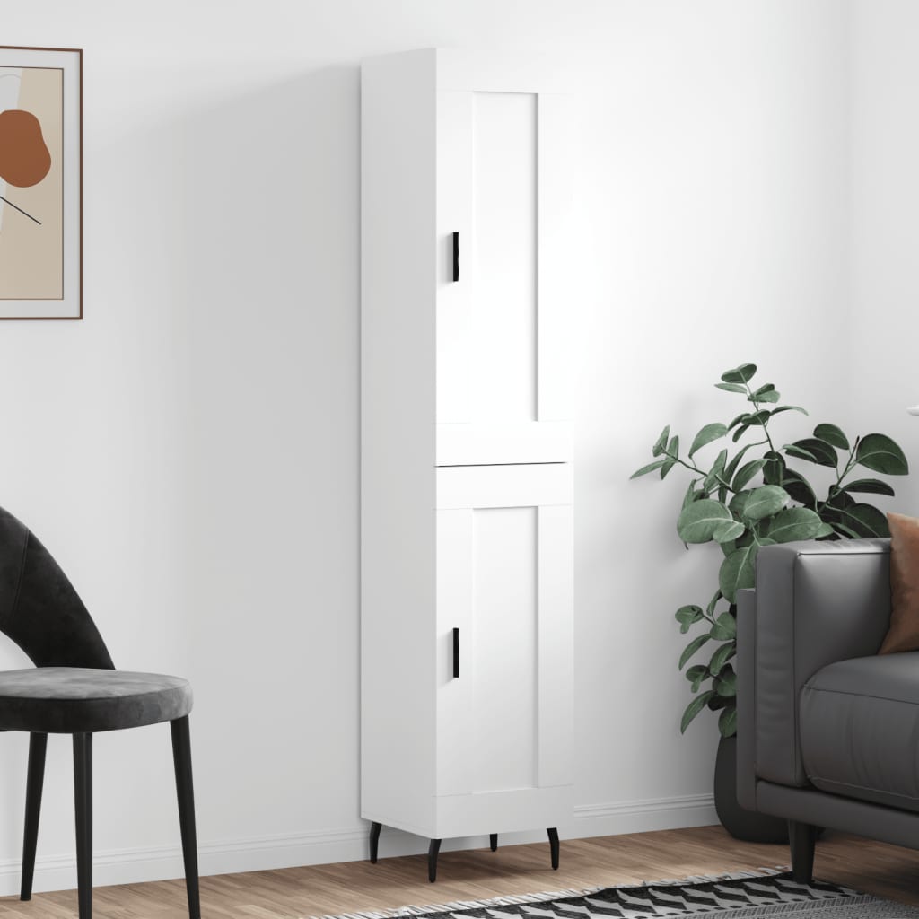 skab 34,5x34x180 cm konstrueret træ hvid