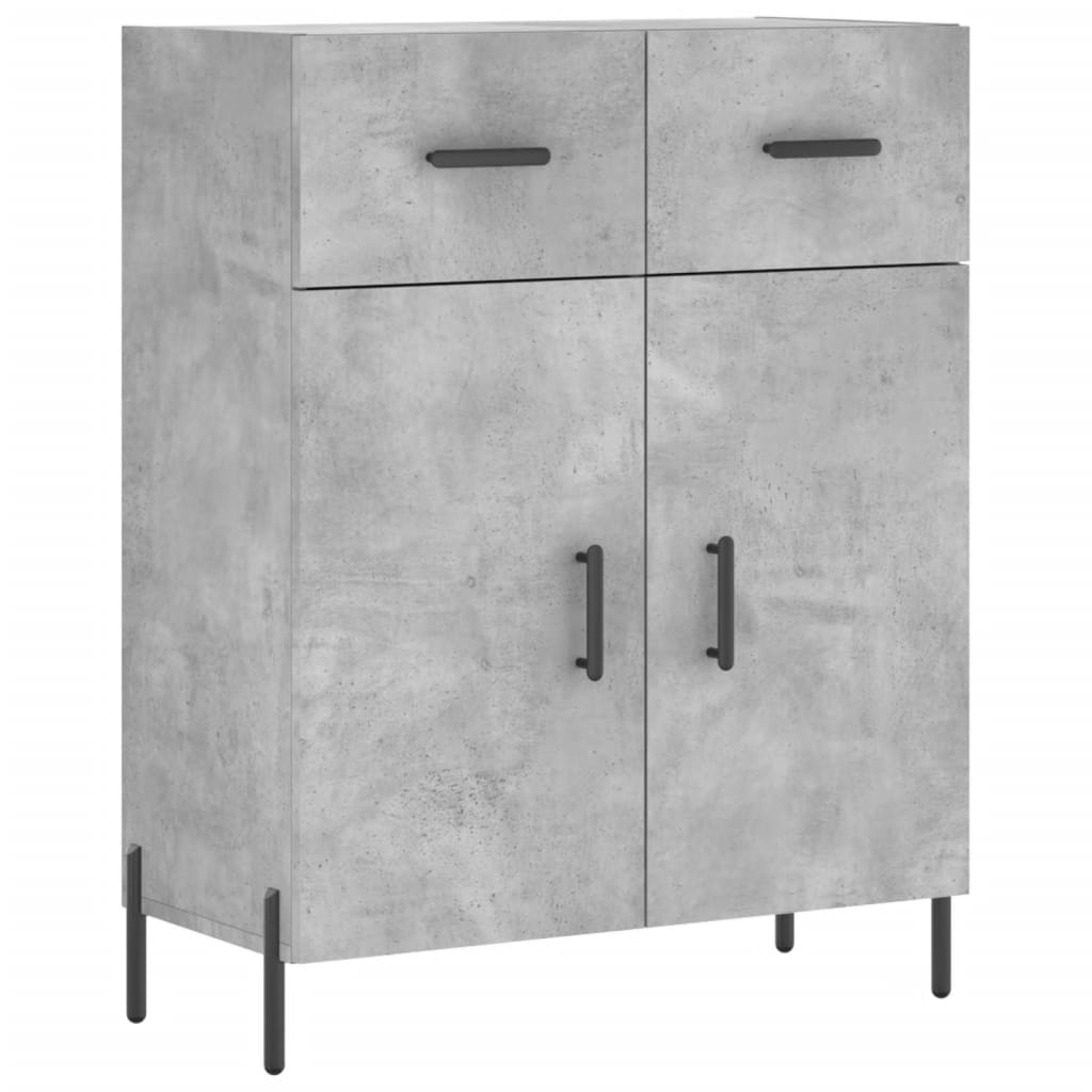 højskab 69,5x34x180 cm konstrueret træ betongrå