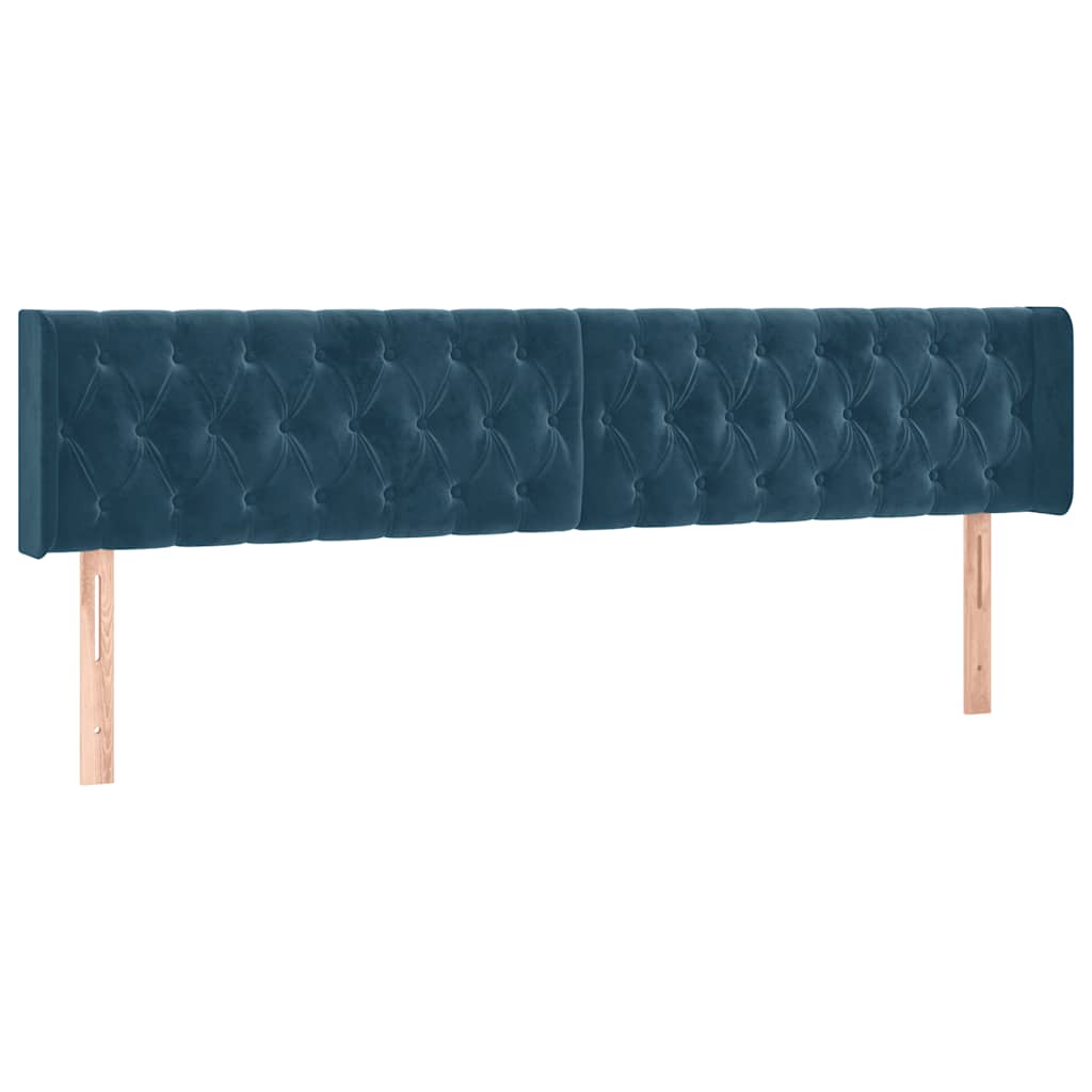 kontinentalseng med madras 180x200 cm fløjl mørkeblå