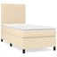 kontinentalseng med madras 90x190 cm stof cremefarvet