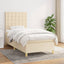 kontinentalseng med madras 90x200 cm stof cremefarvet