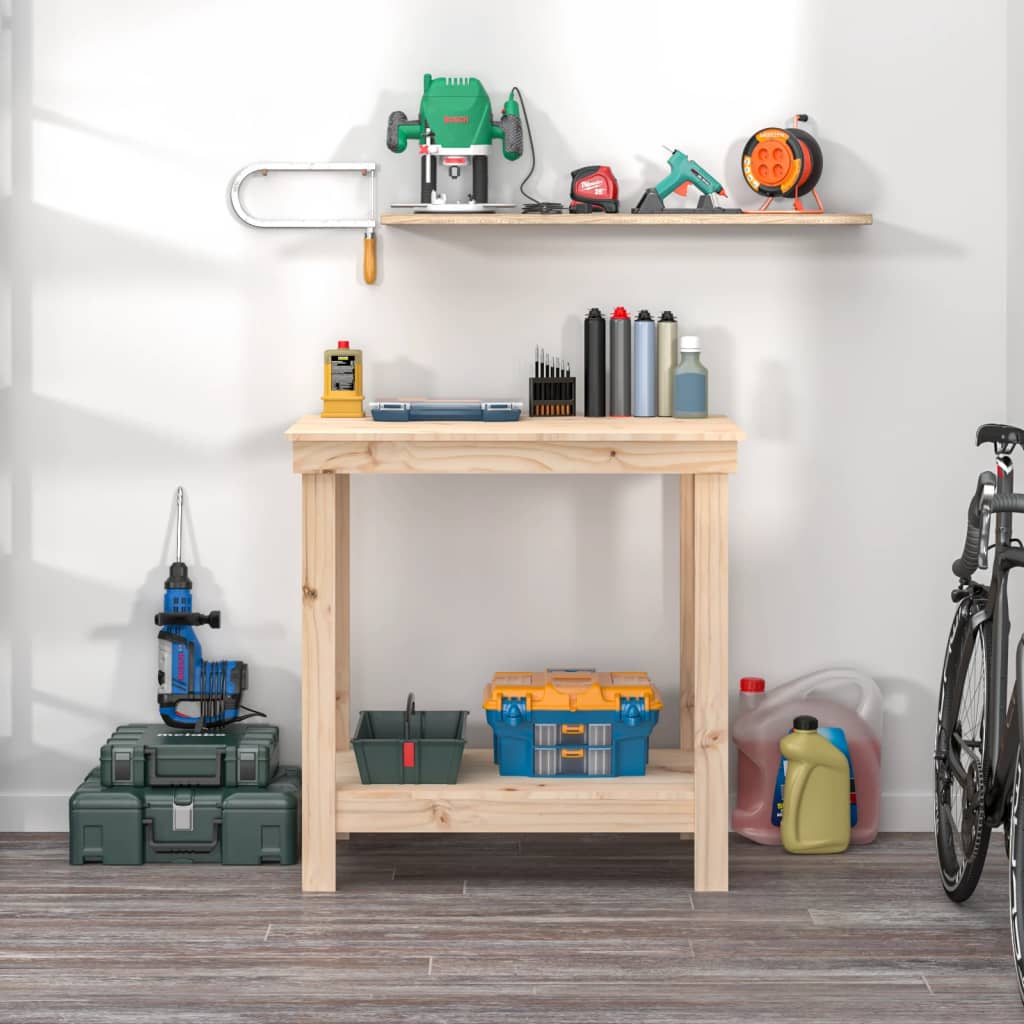 arbejdsbord 80x50x80 cm massivt fyrretræ