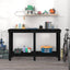 arbejdsbord 140x50x80 cm massivt fyrretræ sort