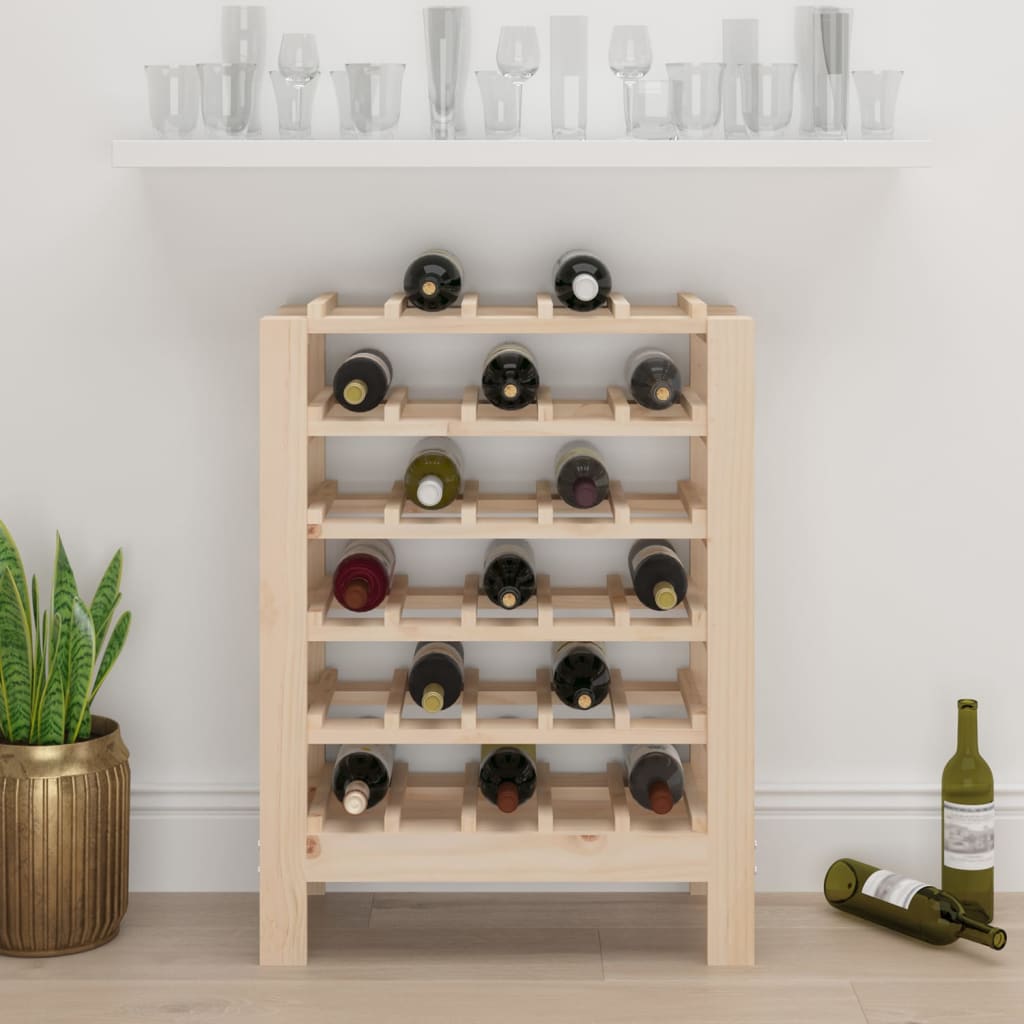 vinreol 61,5x30x82 cm massivt fyrretræ