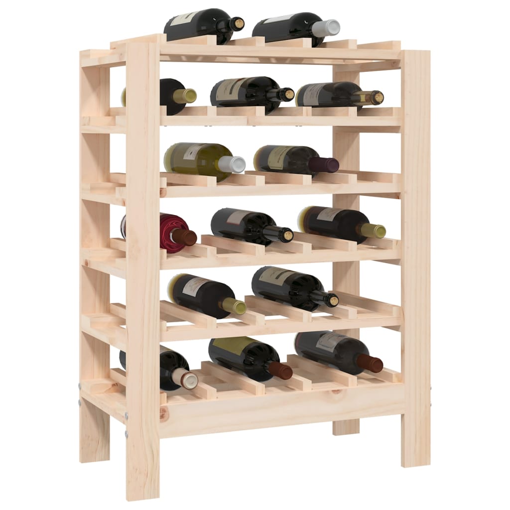 vinreol 61,5x30x82 cm massivt fyrretræ