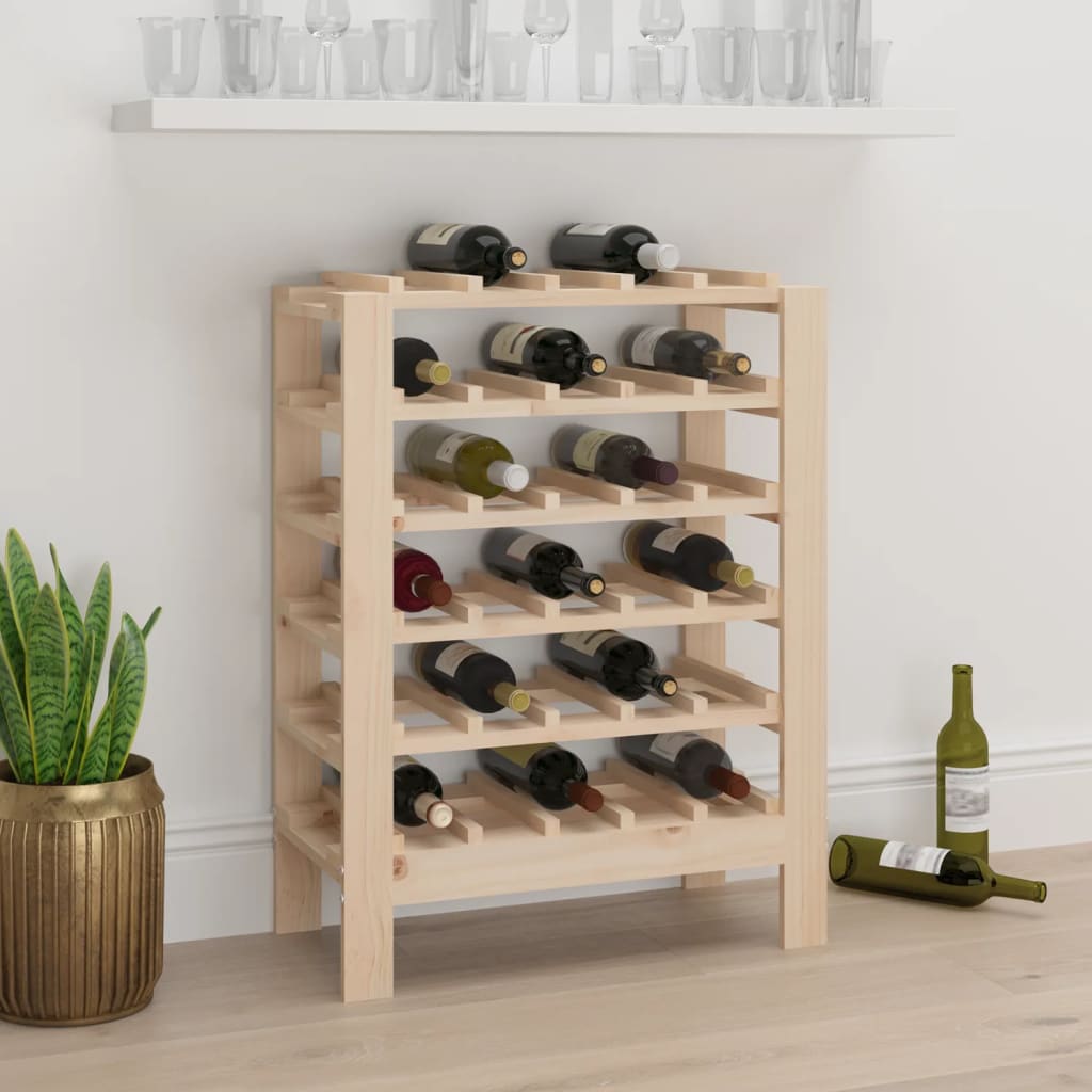 vinreol 61,5x30x82 cm massivt fyrretræ