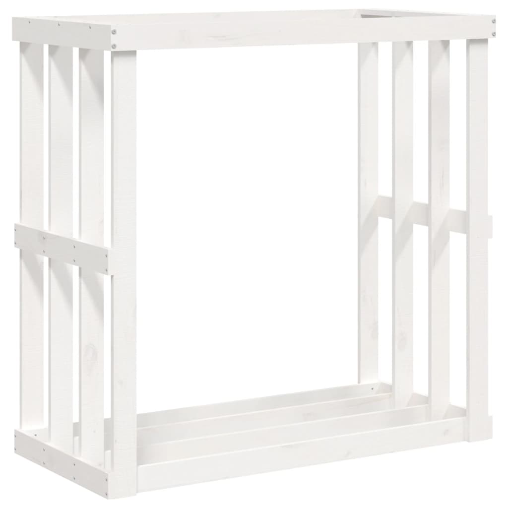 udendørs brændestativ 108x52x106 cm massivt fyrretræ hvid