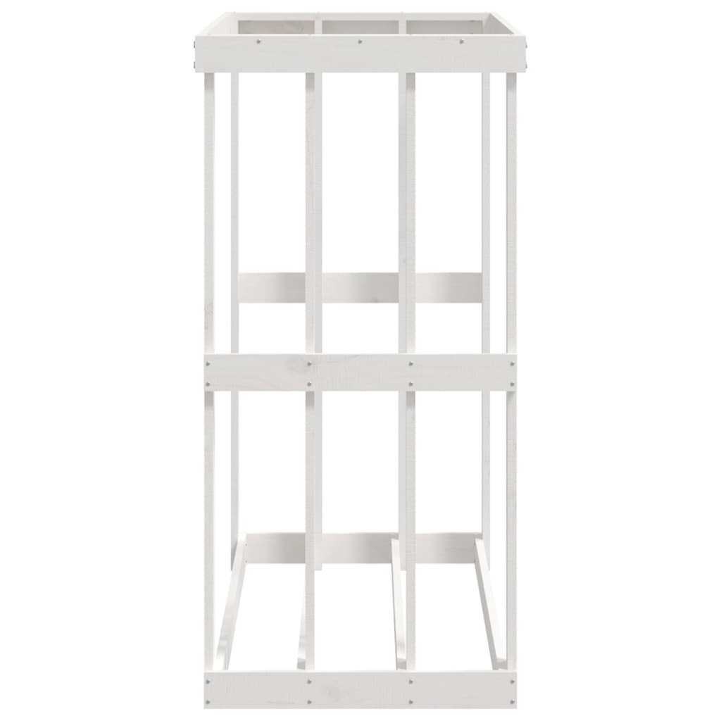 udendørs brændestativ 108x52x106 cm massivt fyrretræ hvid