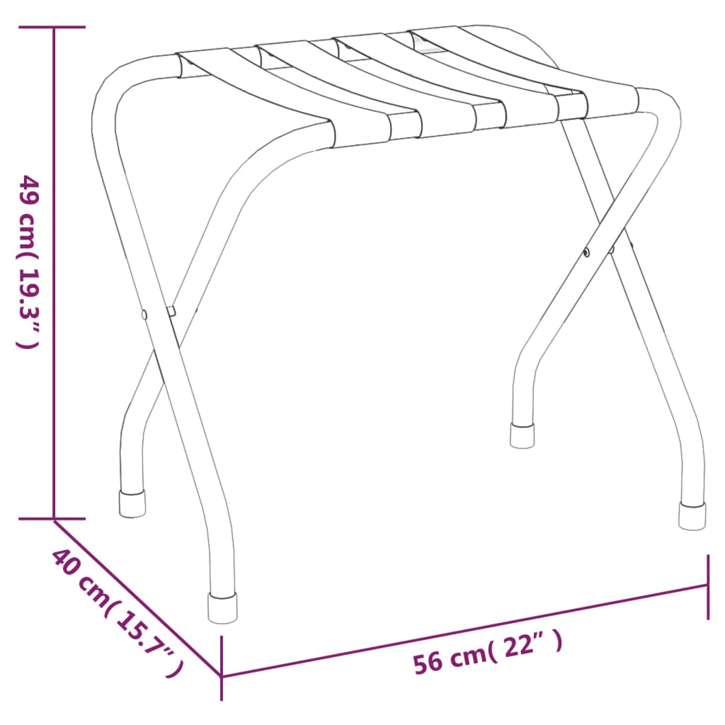 kuffertstativ 56x40x49 cm sort