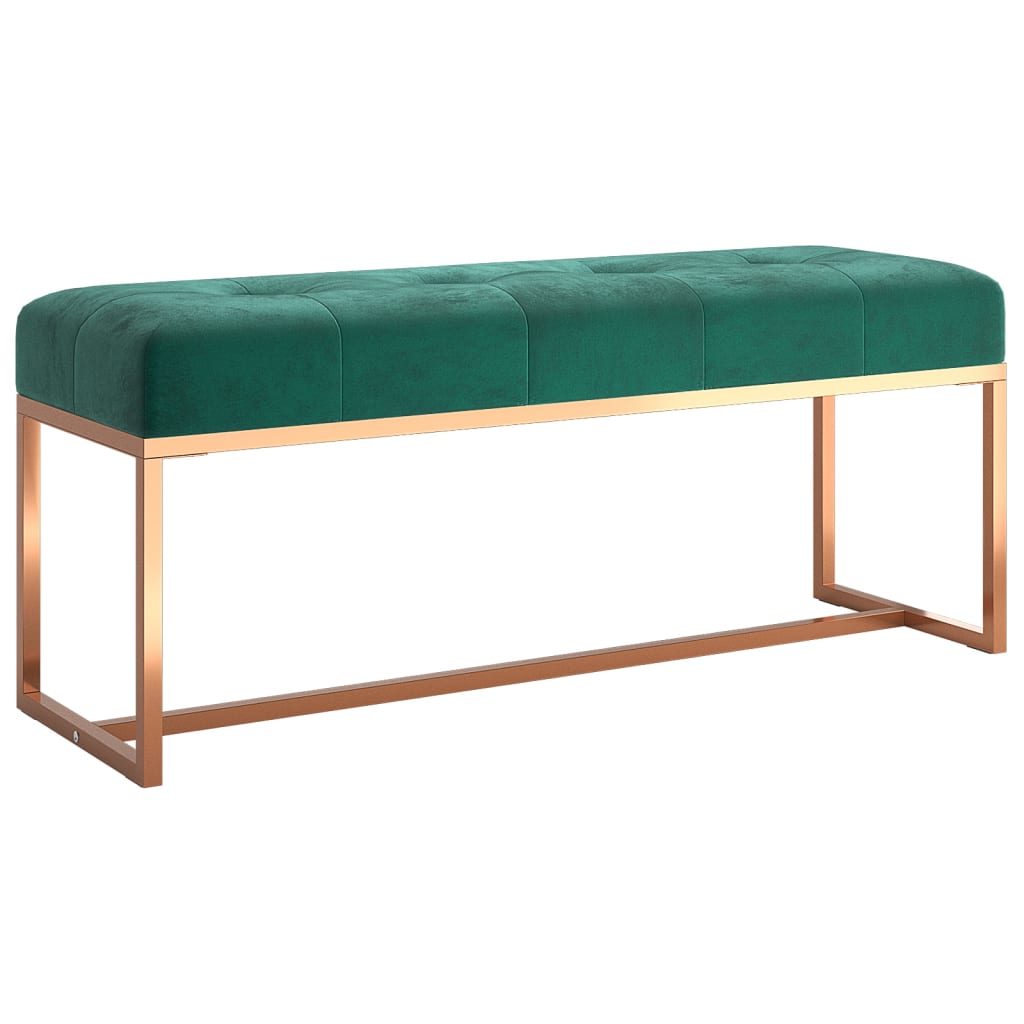 bænk 110x36x45 cm velour mørkegrøn
