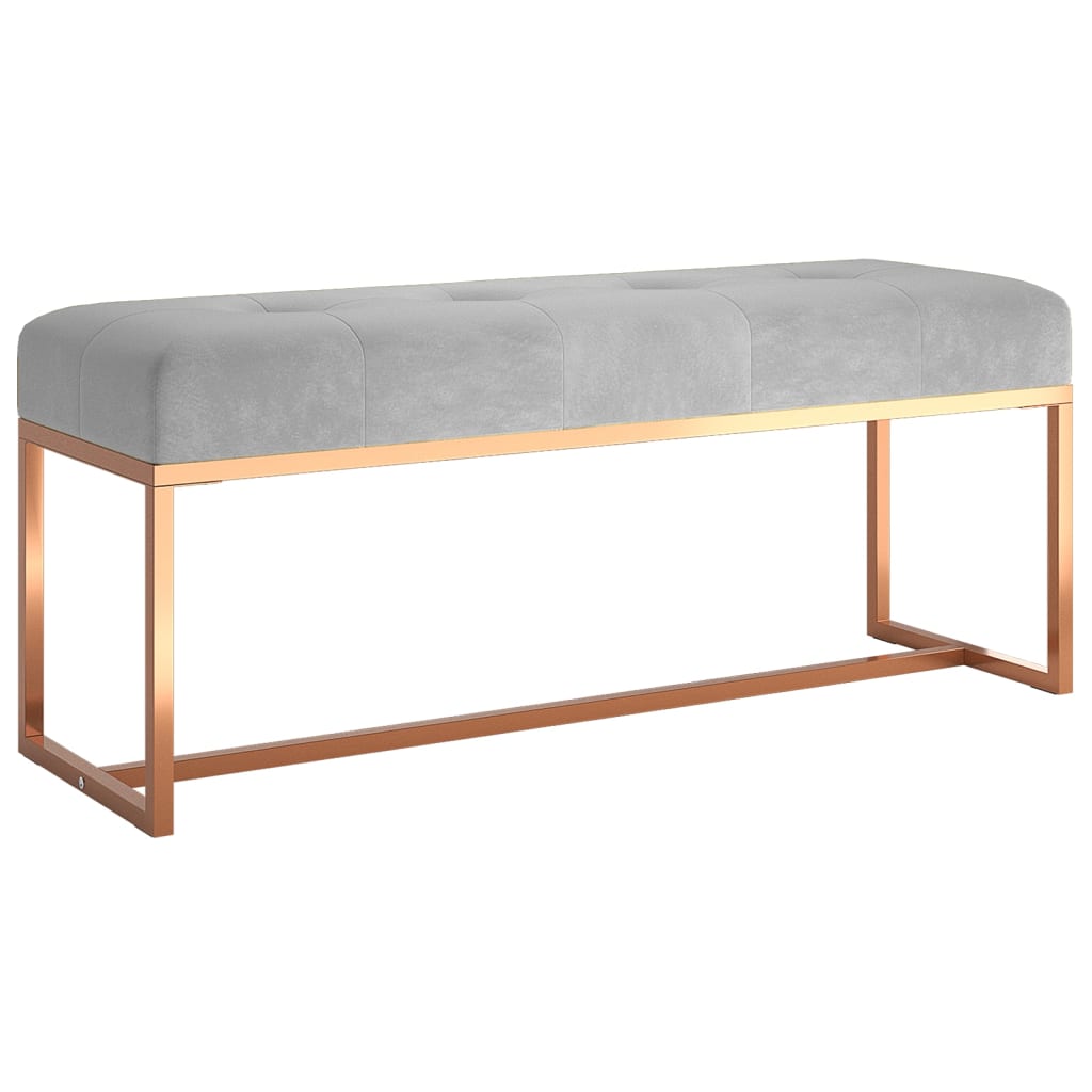 bænk 110x36x45 cm velour grå