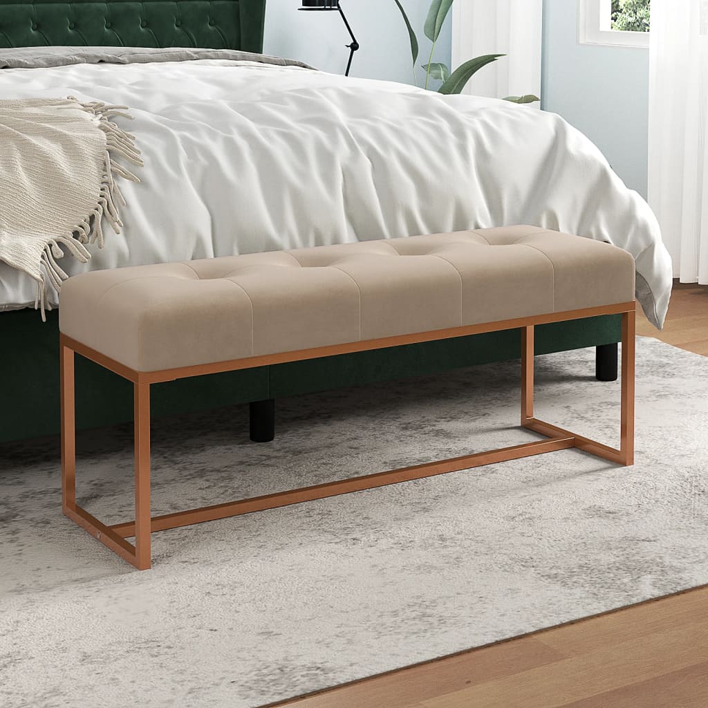 bænk 110x36x45 cm velour beige