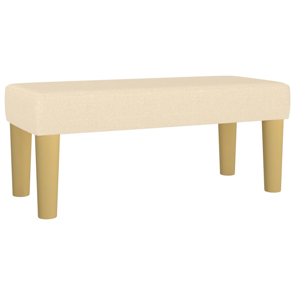 kontinentalseng med madras 90x200 cm stof cremefarvet