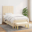 kontinentalseng med madras 90x200 cm stof cremefarvet