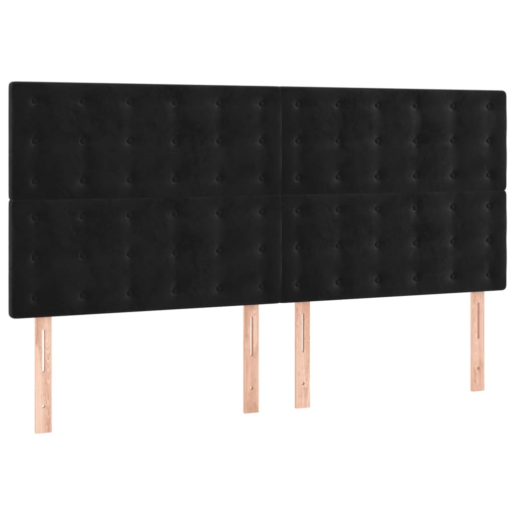 kontinentalseng med madras 180x200 cm fløjl sort
