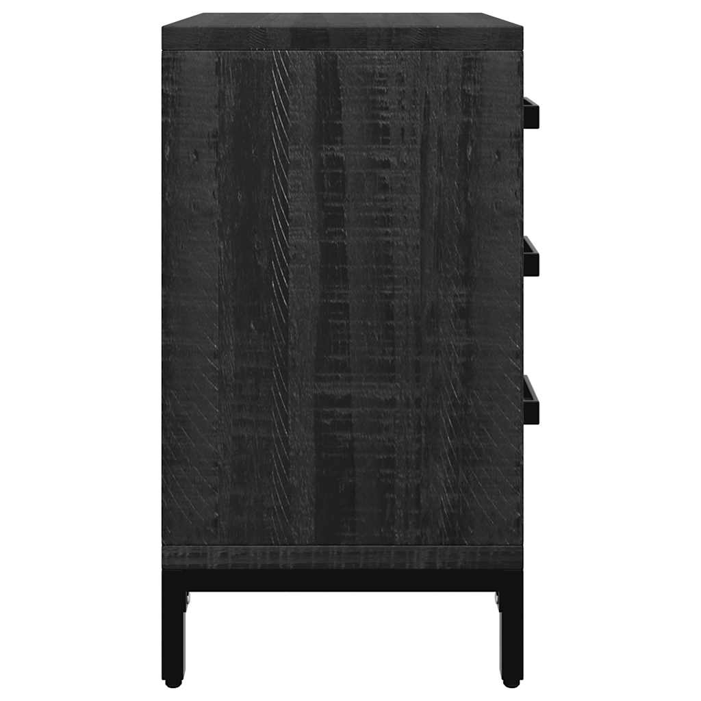 sengeborde 2 stk. 40x30x55 cm massivt fyrretræ sort