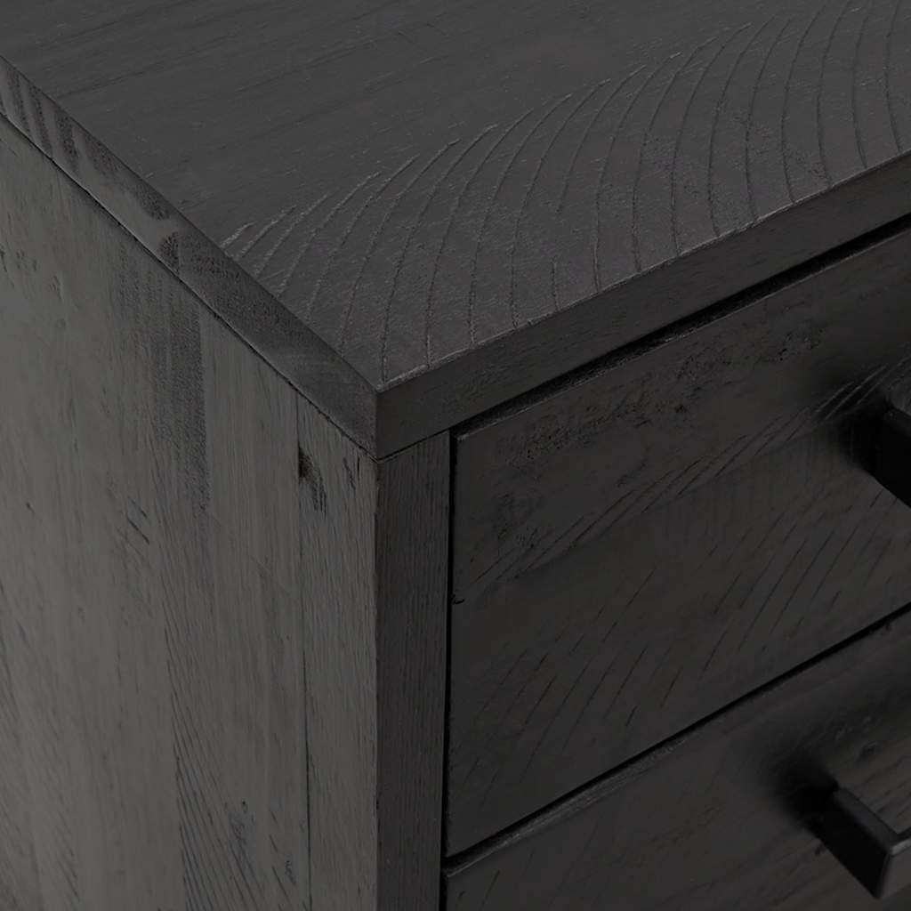 sengeborde 2 stk. 40x30x55 cm massivt fyrretræ sort