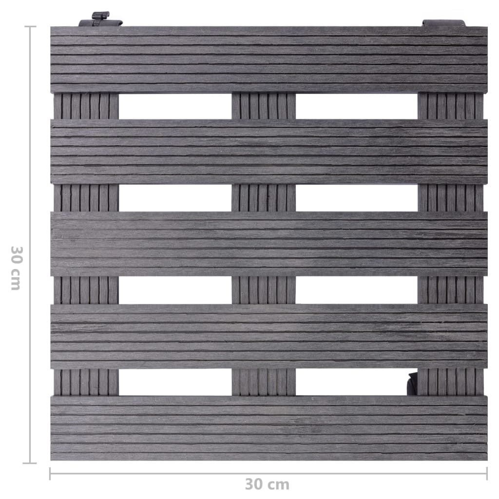 plantevogne 4 stk. 30x30x7,5 cm WPC grå