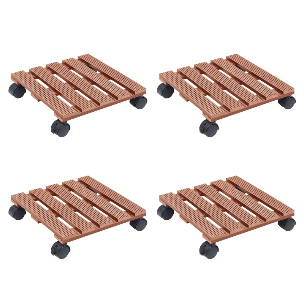 plantevogne 4 stk. 30x30x7,5 cm WPC brun billede