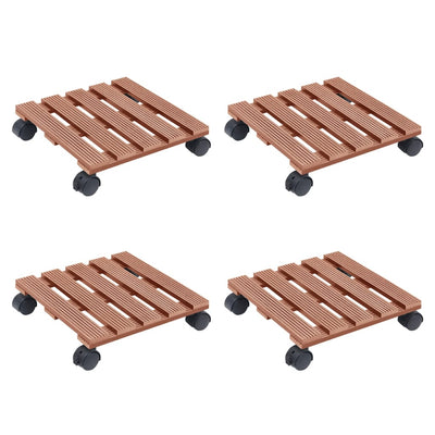plantevogne 4 stk. 30x30x7,5 cm WPC brun