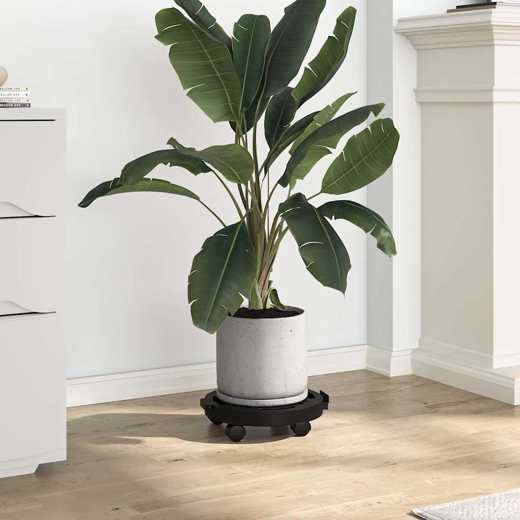 plantevogne 2 stk. med hjul 170 kg diam. 30 cm sort billede