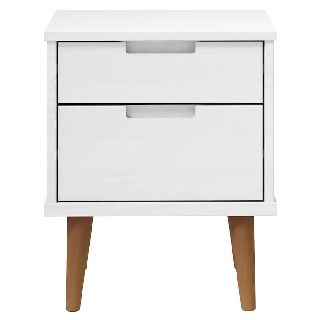 sengebord MOLDE 40x35x48 cm massivt fyrretræ hvid
