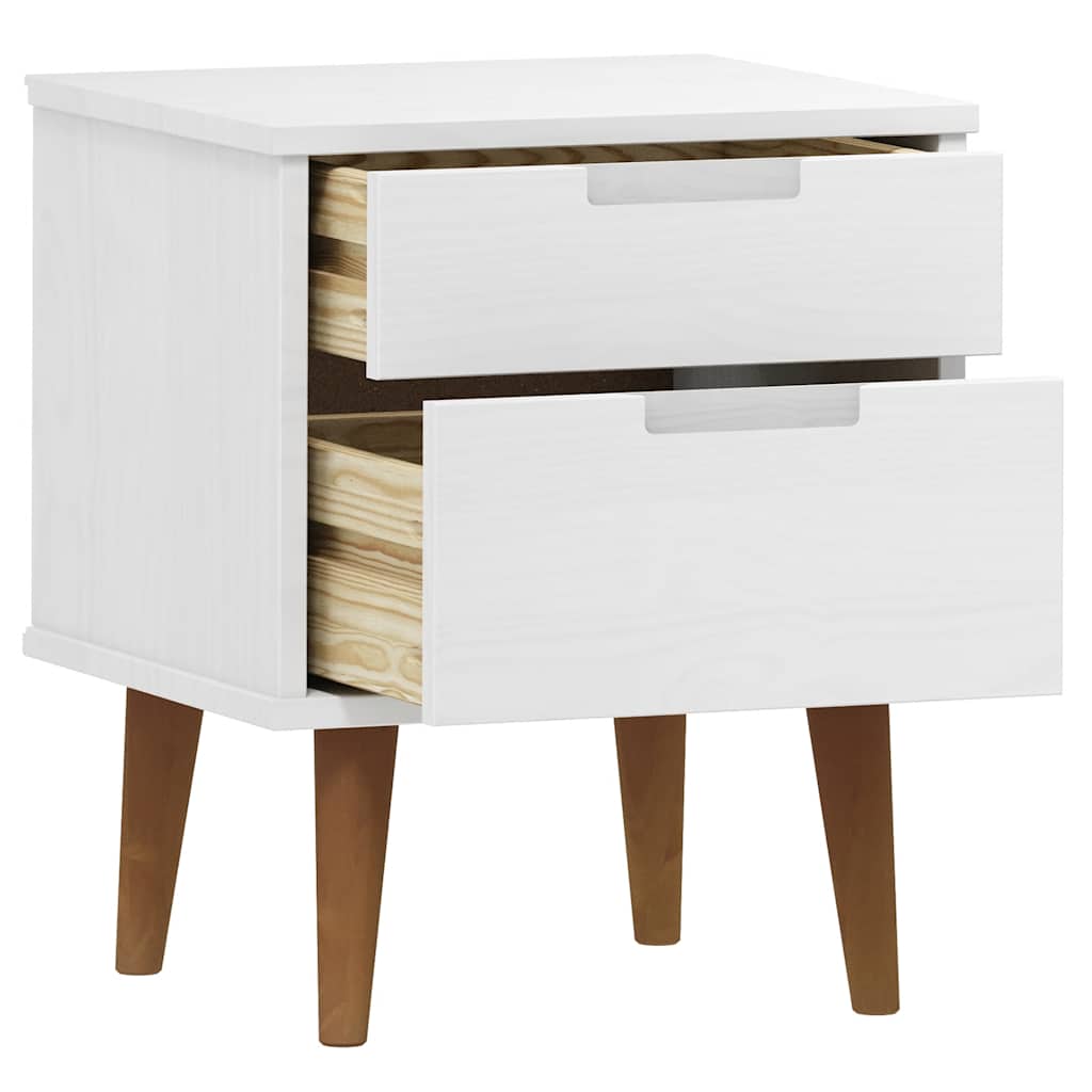 sengebord MOLDE 40x35x48 cm massivt fyrretræ hvid