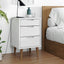 sengebord MOLDE 40x35x65 cm massivt fyrretræ hvid