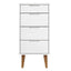 kommode MOLDE 40x35x82 cm massivt fyrretræ hvid