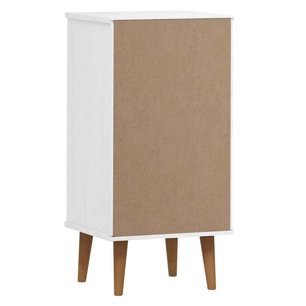 kommode MOLDE 40x35x82 cm massivt fyrretræ hvid