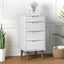 kommode MOLDE 40x35x82 cm massivt fyrretræ hvid