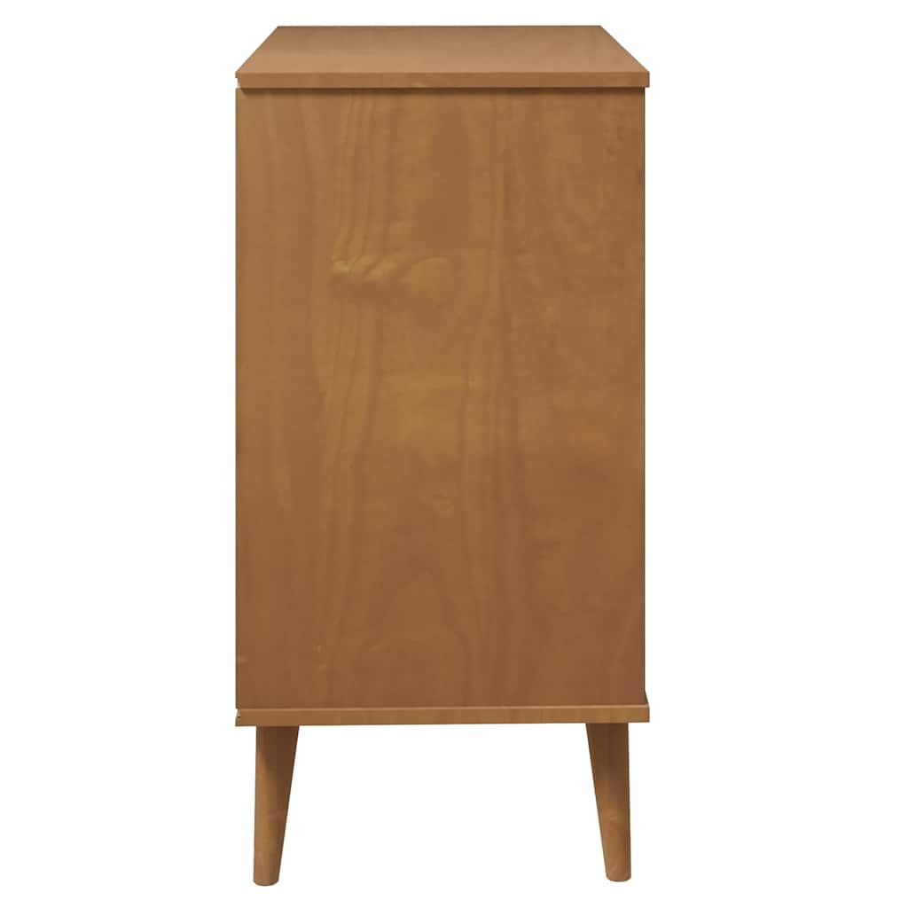 kommode MOLDE 80x40x80 cm massivt fyrretræ brun