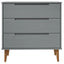 kommode MOLDE 80x40x80 cm massivt fyrretræ grå