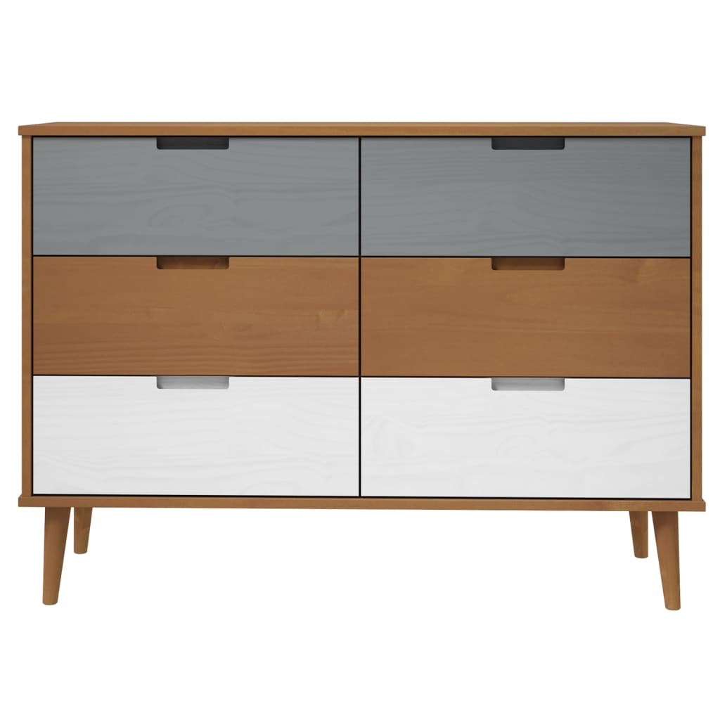 sengebord MOLDE 113x40x80 cm massivt fyrretræ brun