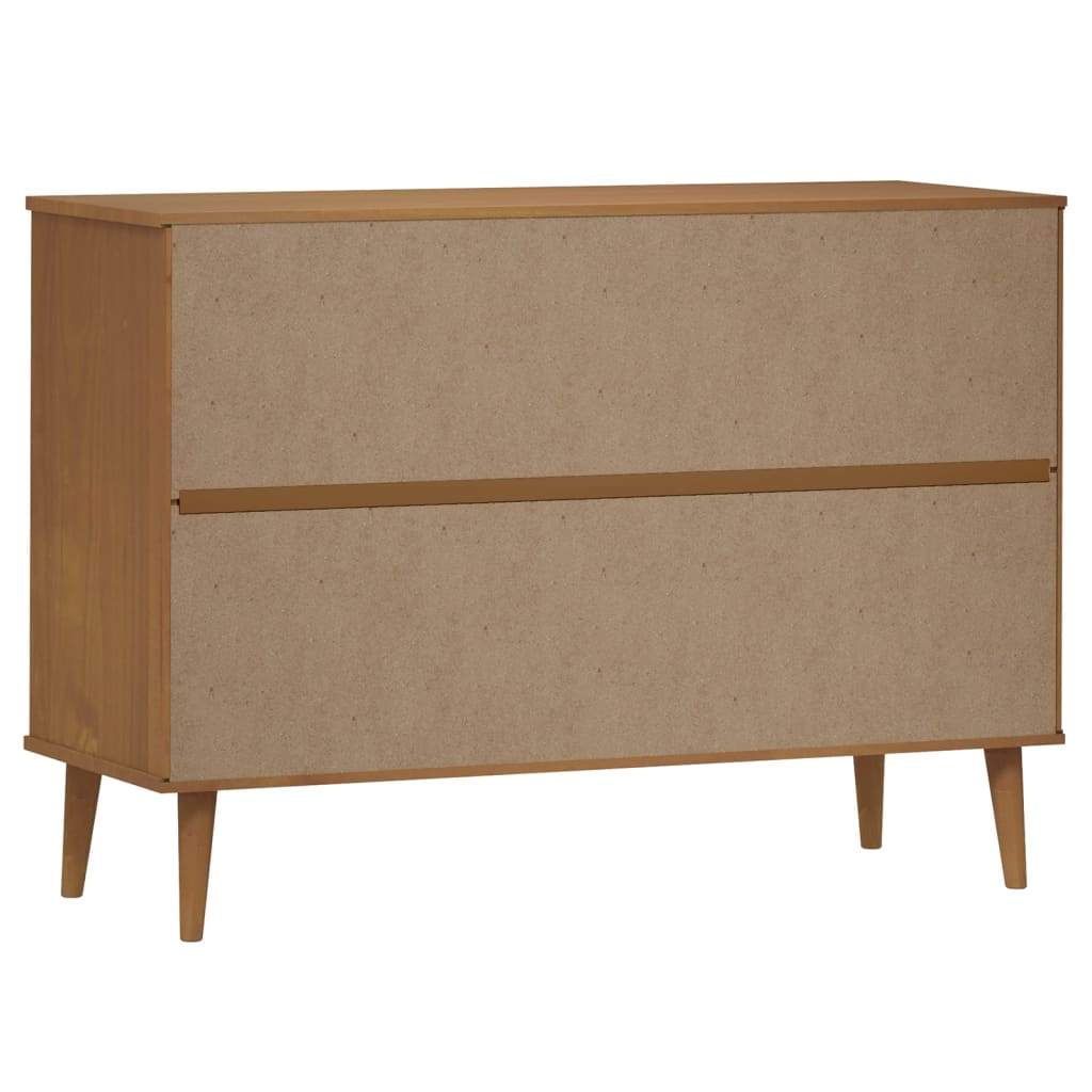 sengebord MOLDE 113x40x80 cm massivt fyrretræ brun