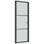 dør 76x201,5 cm mat glas og aluminium sort