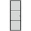 dør 76x201,5 cm mat glas og aluminium sort