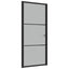 dør 93x201,5 cm sikkerhedsglas mat glas og aluminium sort