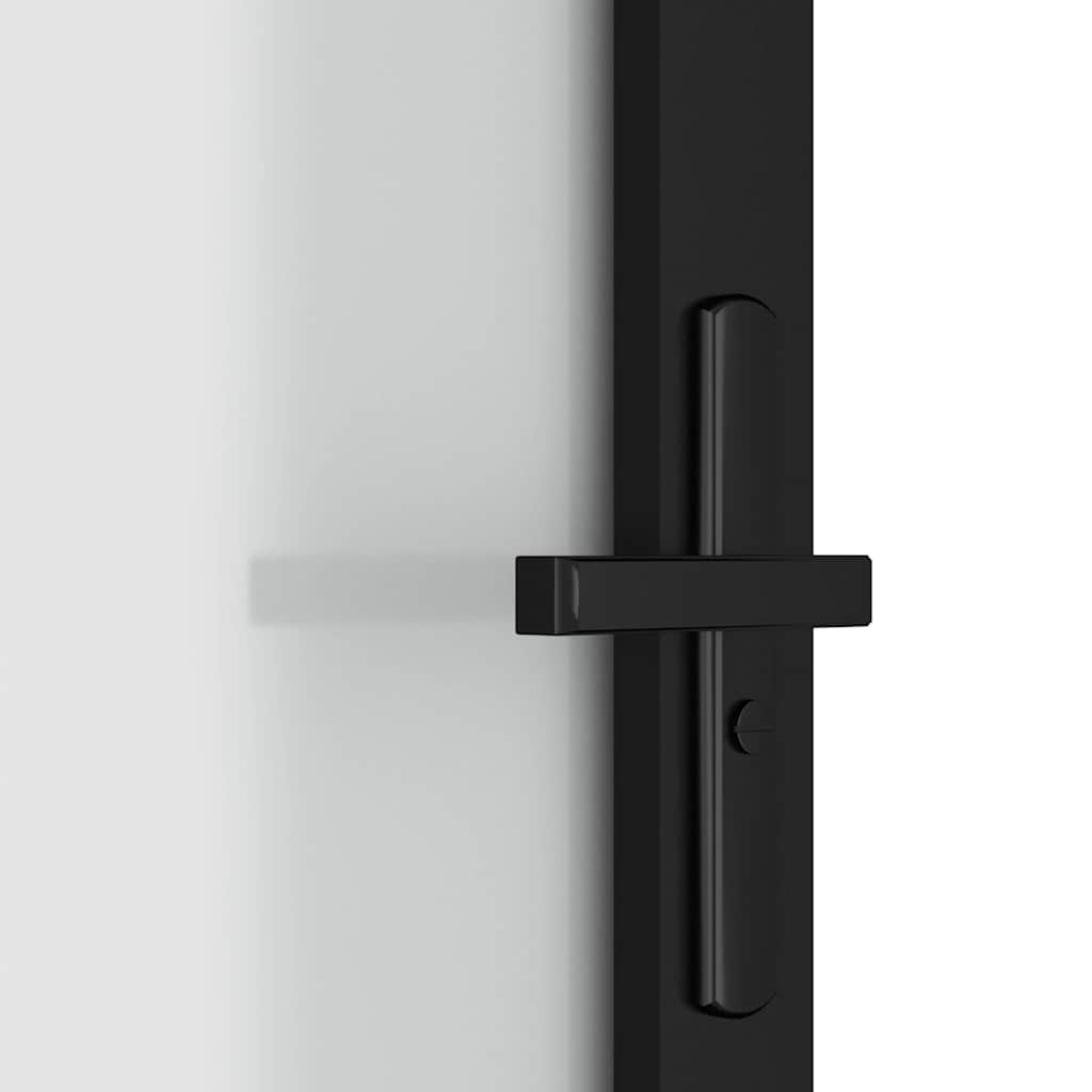 dør 102,5x201,5 cm sikkerhedsglas mat glas og aluminium sort