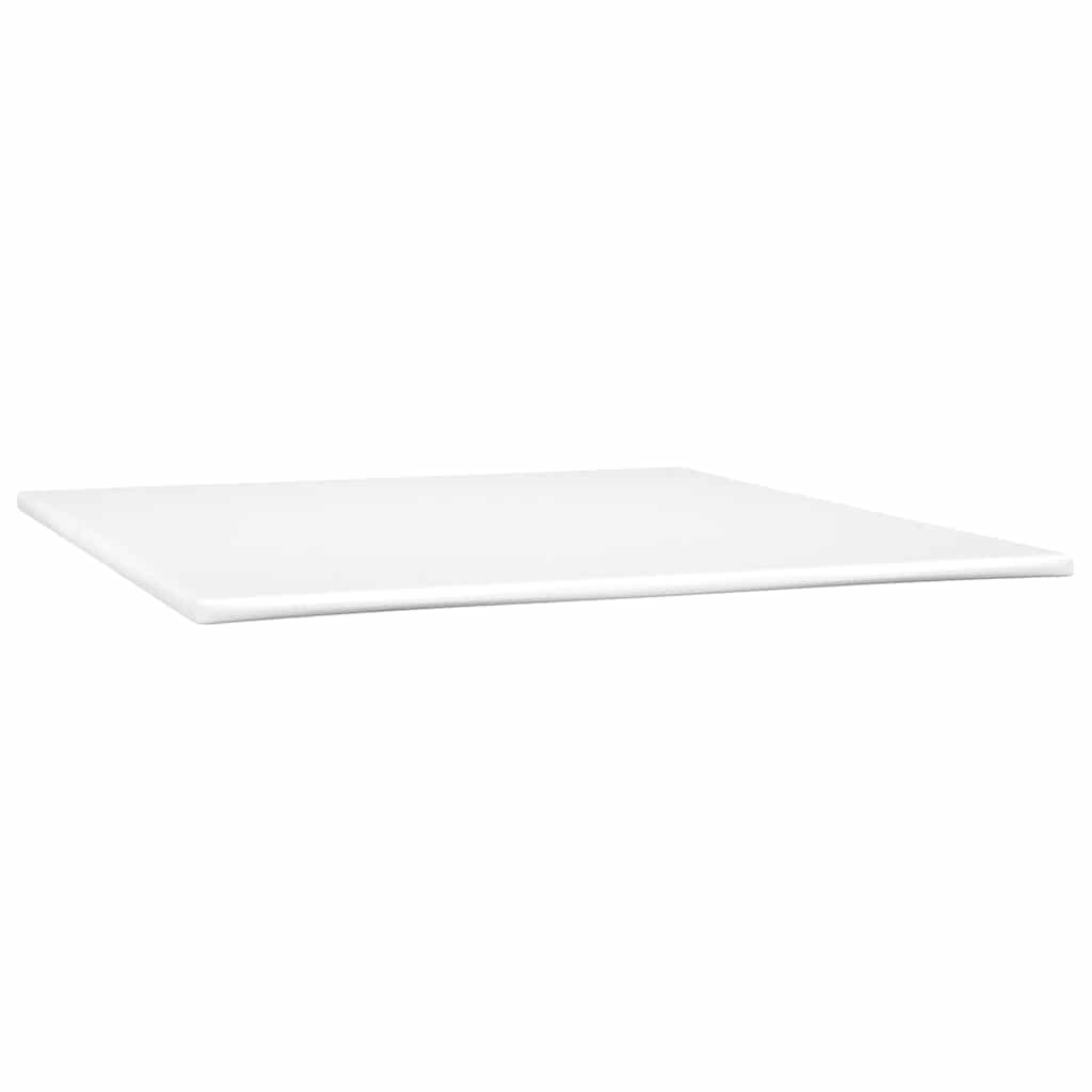 kontinentalseng 160x200 cm kunstlæder cremefarvet