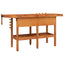 arbejdsbord m. skuffer + skruestik 162x62x83 cm massivt akacie