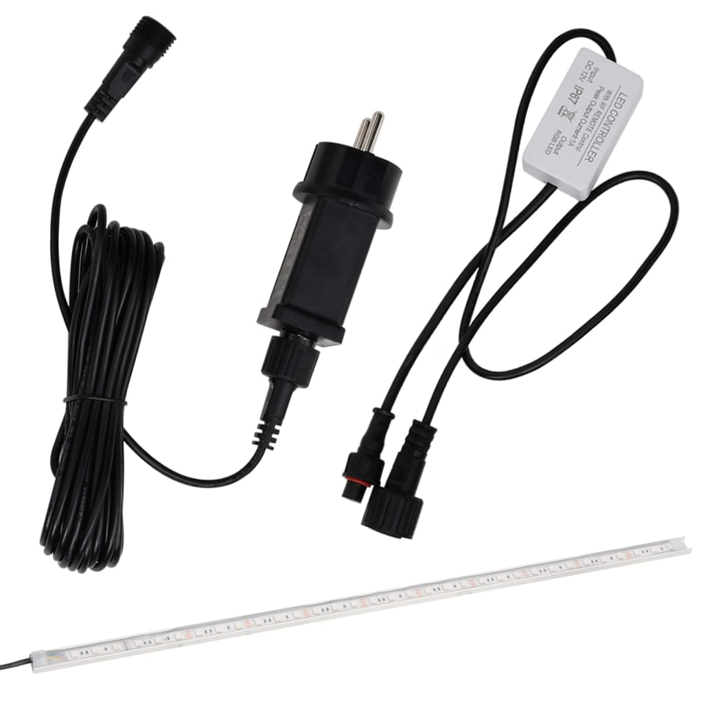 vandfaldsfontæne til pool med LED-lys 110 cm rustfrit stål
