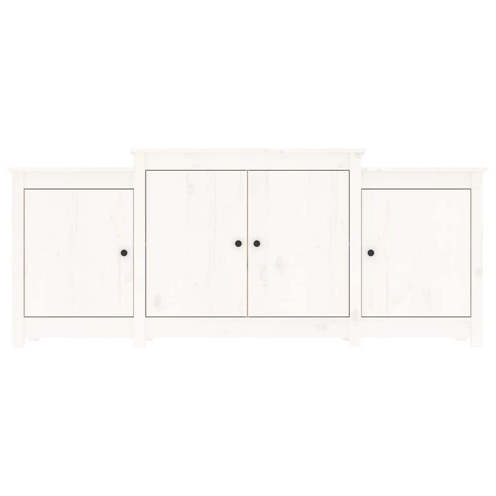 skænk 164x37x68 cm massivt fyrretræ hvid