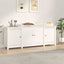 skænk 164x37x68 cm massivt fyrretræ hvid
